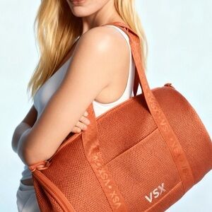 Victoria's Secret VSX Mesh Duffle Bag With Shoe Compartment BURNT ORANGE